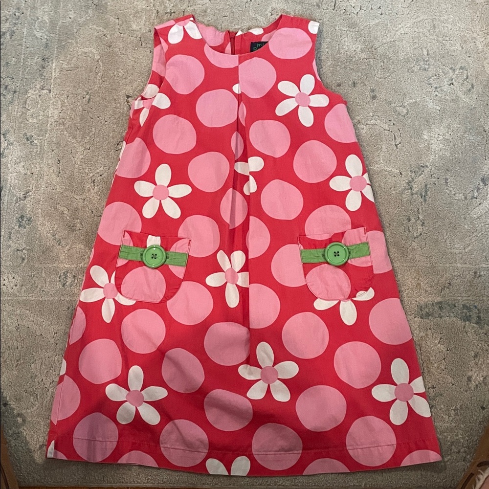 Mini Biden Pink and Red Floral Sleeveless Dress